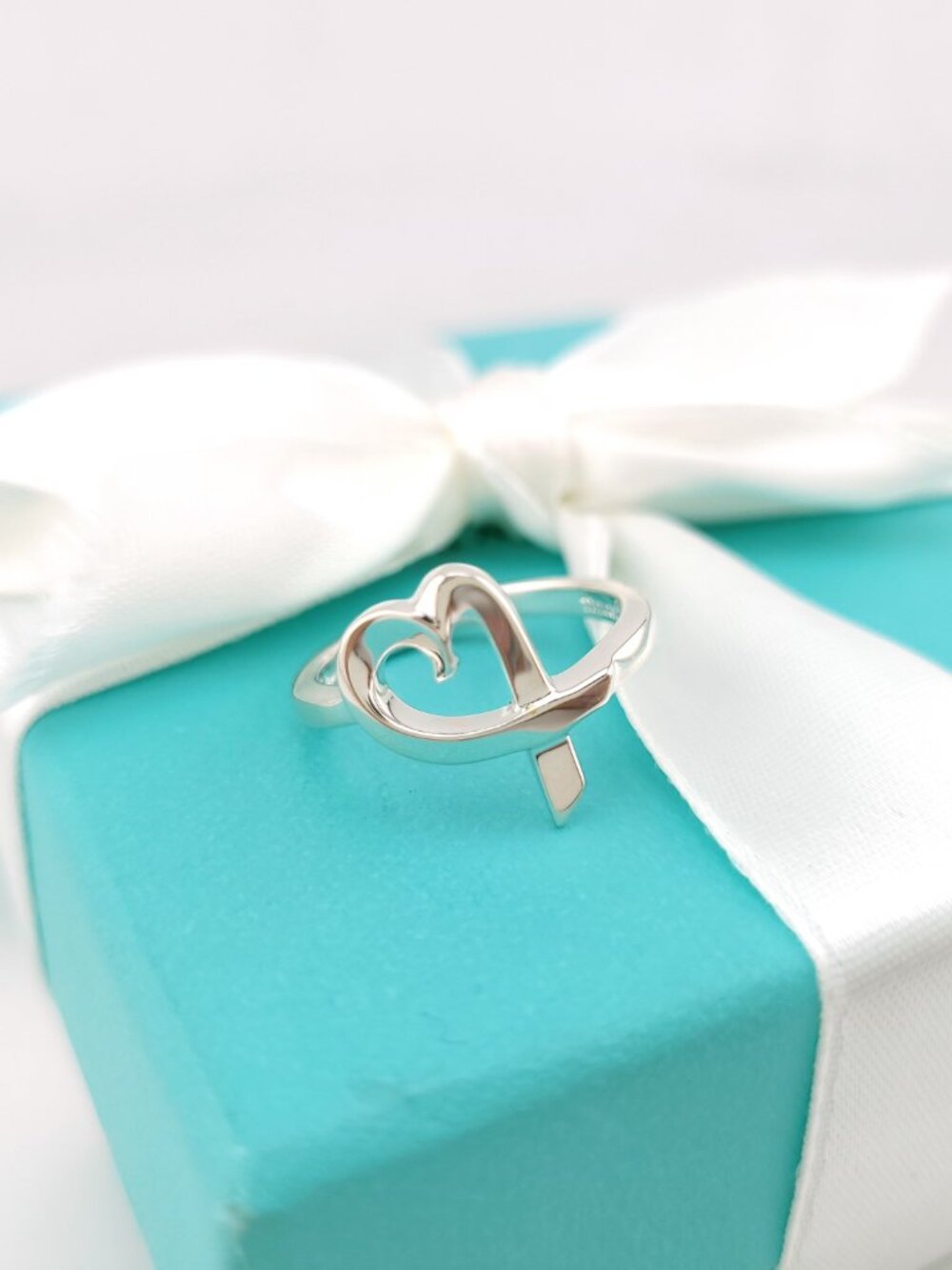 Tiffany Co Sterling Silver Paloma Picasso Loving Heart Ring Size 7